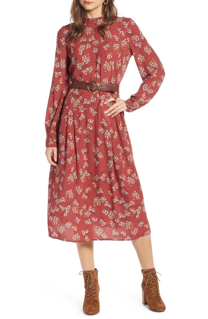 Women's Treasure & Bond Femme Midi Dress, Size - Burgundy