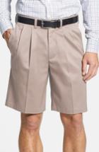 Men's Nordstrom Men's Shop Smartcare(tm) Pleated Shorts - Ivory