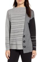Women's Nic+zoe Toggled Stripe Sweater