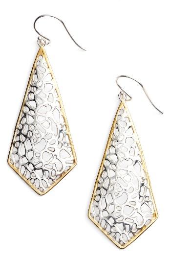 Women's Argento Vivo Two Tone Lace Kite Earrings