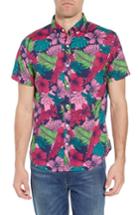 Men's Bonobos Slim Fit Floral Print Sport Shirt R - Pink