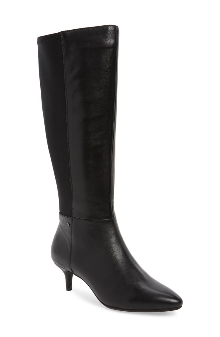 Women's Sudini Beverly Stretch Back Knee High Boot .5 M - Black