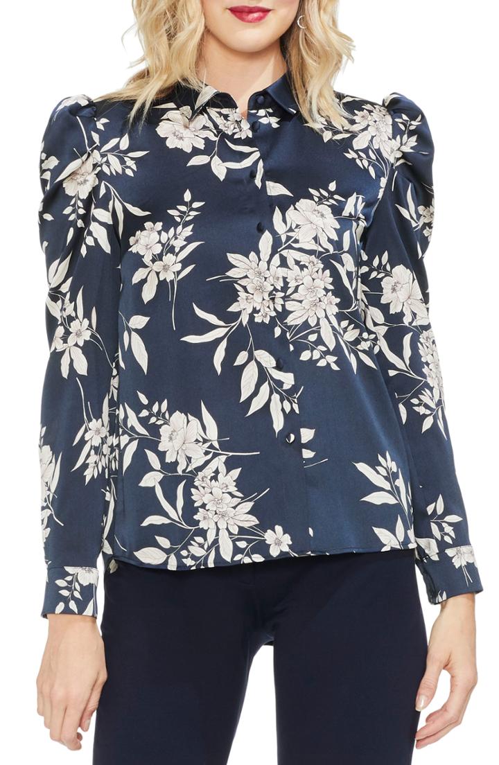 Women's Vince Camuto Etched Bouquet Puff Shoulder Blouse