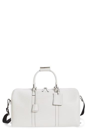 Serapian Milano Small Evolution Leather Duffel Bag - White