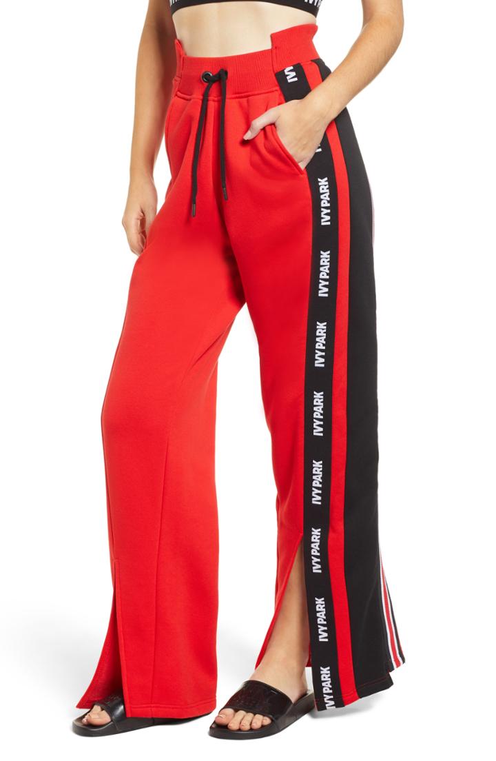 Women's Ivy Park Spliced Stripe Wide Leg Track Pants