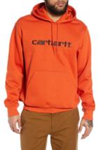 Men's Carhartt Work In Progress Logo Embroidered Hooded Sweatshirt - Brown
