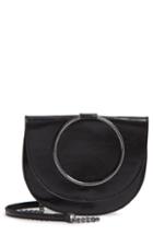 Trouve Reese Crackle Ring Crossbody Bag - Black