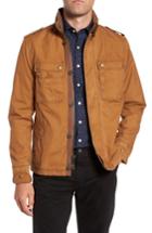 Men's Jeremiah 'paxton' Military Jacket With Stowaway Hood - Brown