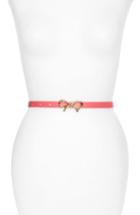 Women's Kate Spade New York Skinny Calfskin Leather Belt - Tile Pink