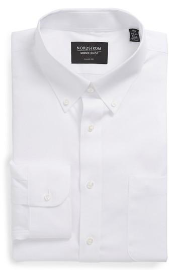 Men's Nordstrom Men's Shop Classic Fit Non-iron Solid Dress Shirt - 33 - White
