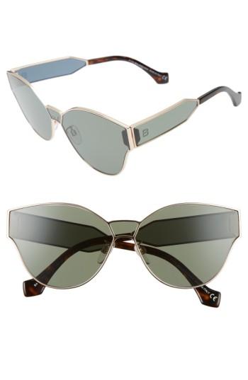 Women's Balenciaga 65mm Sunglasses - Rose Gold/ Havana/ Green