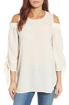 Petite Women's Gibson Cold Shoulder Top, Size P - Ivory