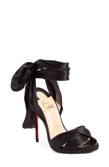 Women's Christian Louboutin Tres Frais Ankle Wrap Sandal .5us / 35.5eu - Black