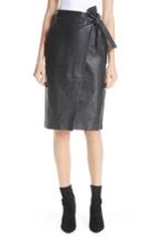 Women's Ba & Sh Magic Wrap Leather Skirt - Black