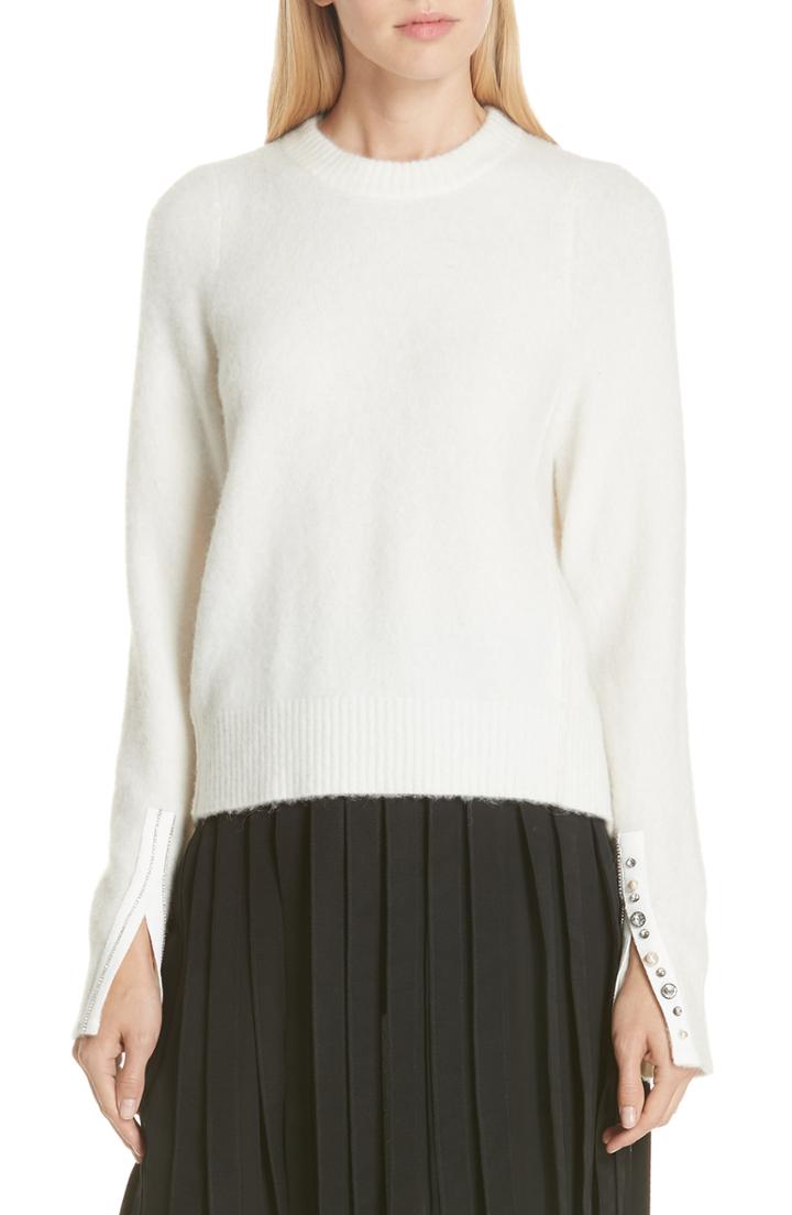 Women's 3.1 Phillip Lim Inset Shoulder High/low Pullover - White