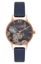 Women's Olivia Burton Signature Florals Leather Strap Watch, 30mm