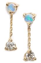 Women's Wwake 'counting Collection - Small Two-step' Opal & Diamond Drop Earrings