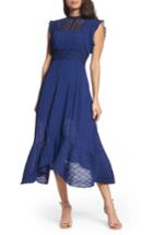 Women's Foxiedox Isadora Lace Trim Pintuck Midi Dress