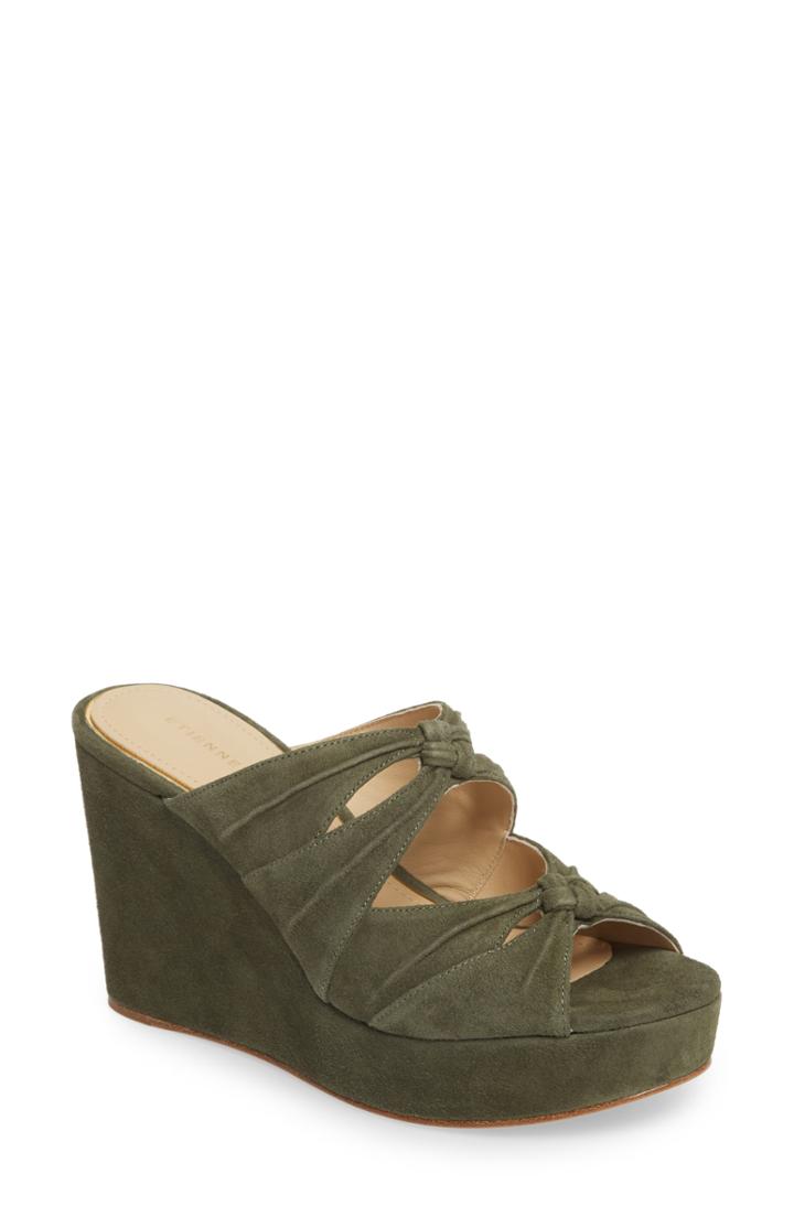 Women's Etienne Aigner Desire Platform Wedge Mule .5 M - Green