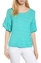 Women's Bobeau Knit Bubble Sleeve Tee, Size - Blue/green