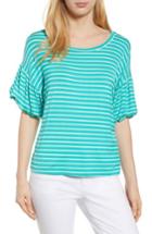 Women's Bobeau Knit Bubble Sleeve Tee, Size - Blue/green