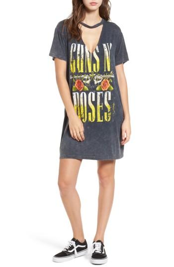 Women's Mimi Chica Guns N' Roses Distressed Band T-shirt Dress