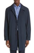 Men's Canali Waterproof Wool Blend Raincoat Us / 48 Eu R - Blue