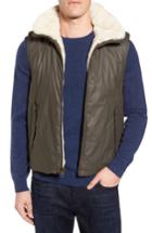 Men's Billy Reid Water-resistant Genuine Rabbit Fur Lined Vest - Green