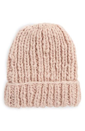 Women's Nirvanna Designs Chunky Knit Slouchy Wool Cap - Pink