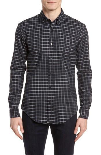 Men's Boss Rod Slim Fit Oxford Check Sport Shirt - Blue