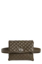 Mali + Lili Quilted Vegan Leather Convertible Belt Bag - Green