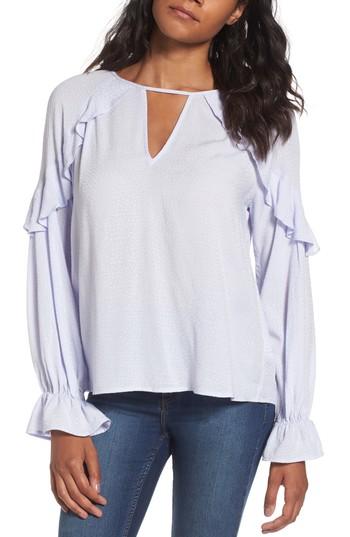 Women's Textured Ruffle Blouse - Purple