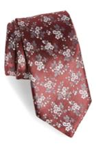 Men's Canali Floral Silk Tie, Size - Red