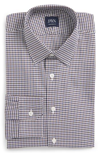 Men's John W. Nordstrom Traditional Fit Check Dress Shirt .5 - 33 - Brown