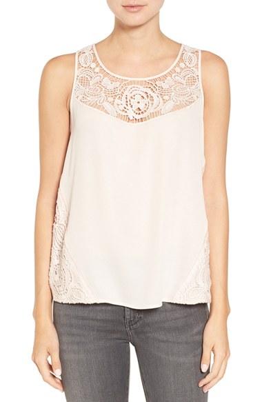 Women's Chelsea28 Lace Yoke Tank - Pink