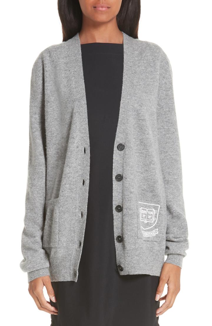 Women's Calvin Klein 205w39nyc Yale Wool & Cotton Cardigan - Grey