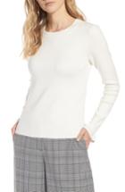 Women's Halogen Scallop Trim Sweater - Ivory