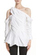 Women's Monse Gathered One-shoulder Poplin Top - White
