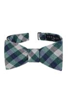 Men's Ted Baker London Gingham Silk Blend Bow Tie, Size - Green