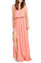 Women's Show Me Your Mumu Kendall Soft V-back A-line Gown, Size - Coral