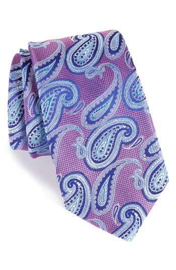 Men's Nordstrom Men's Shop Brett Paisley Silk Tie, Size X-long - Red