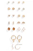 Women's Bp. Set Of 12 Crystal & Imitation Stone Earrings