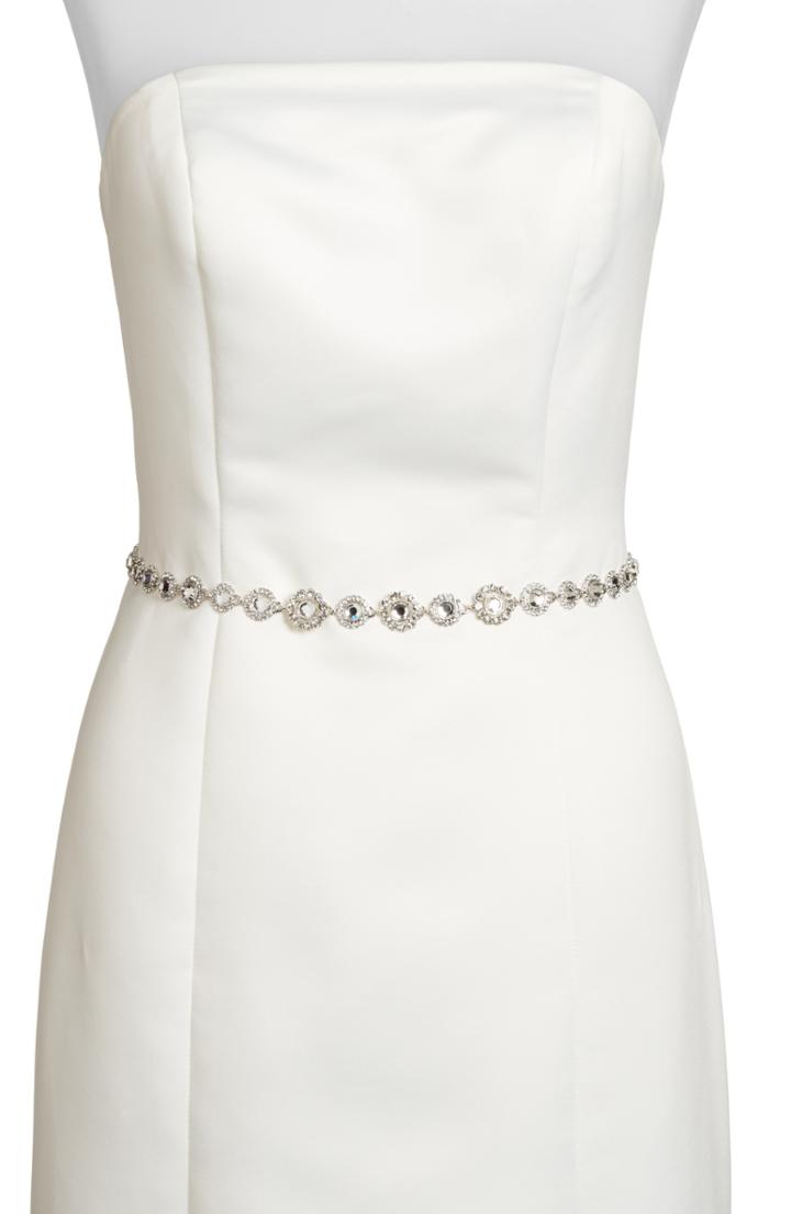 Women's Kate Spade New York Crystal Bridal Belt /x-large - Silver