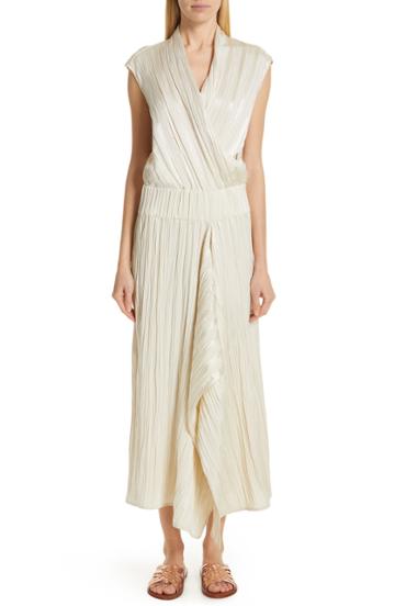 Women's Zero + Maria Cornejo Plisse Linen & Silk Dress