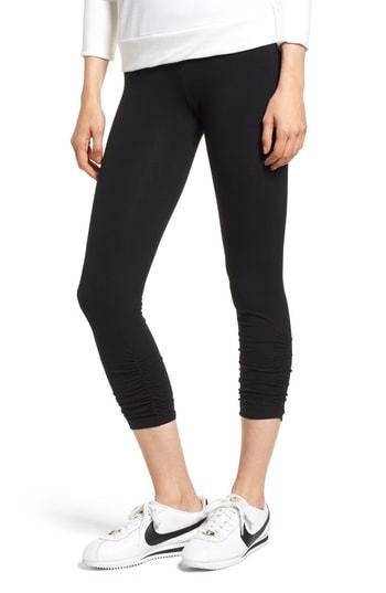 Women's Lysse Ruched Crop Leggings - Black