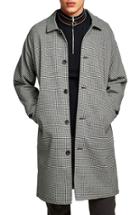 Men's Topman Longline Check Mac Jacket