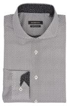 Men's Bugatchi Trim Fit Print Dress Shirt .5 - Grey