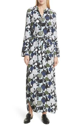 Women's Equipment Britten Print Silk Maxi Shirtdress - Green