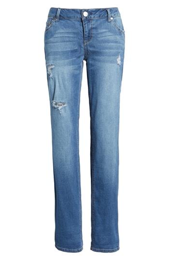 Women's 1822 Denim Ripped Girlfriend Jeans - Blue