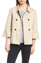 Women's Draper James Casual Peplum Sleeve Utility Jacket - Beige